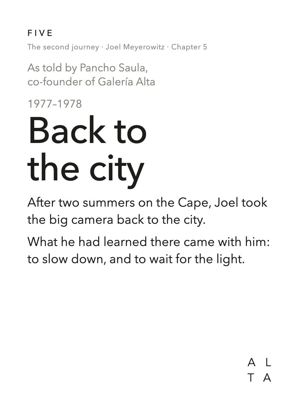 Five, Chapter 5 · Back to the city (2/20)