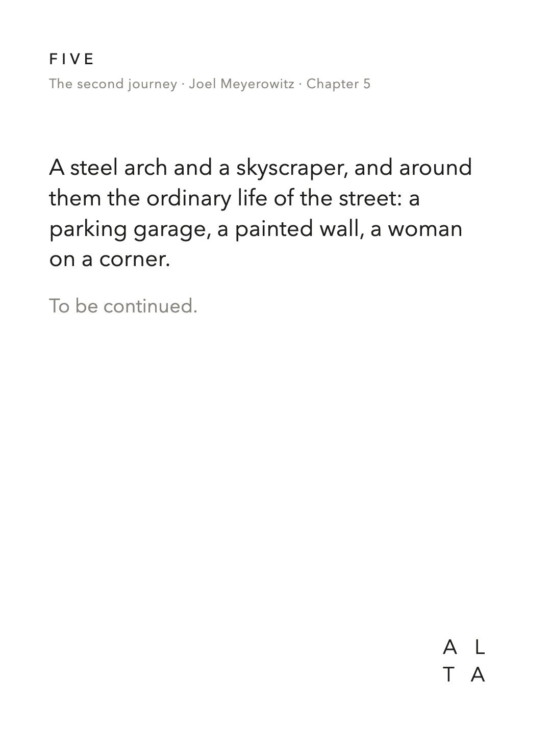 Five, Chapter 5 · Back to the city (20/20)