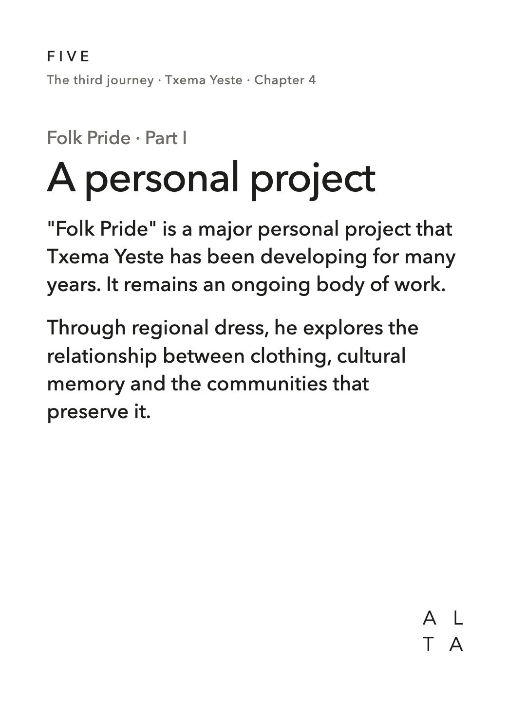 Five, Chapter 4 · Folk Pride, Part I (2/20)