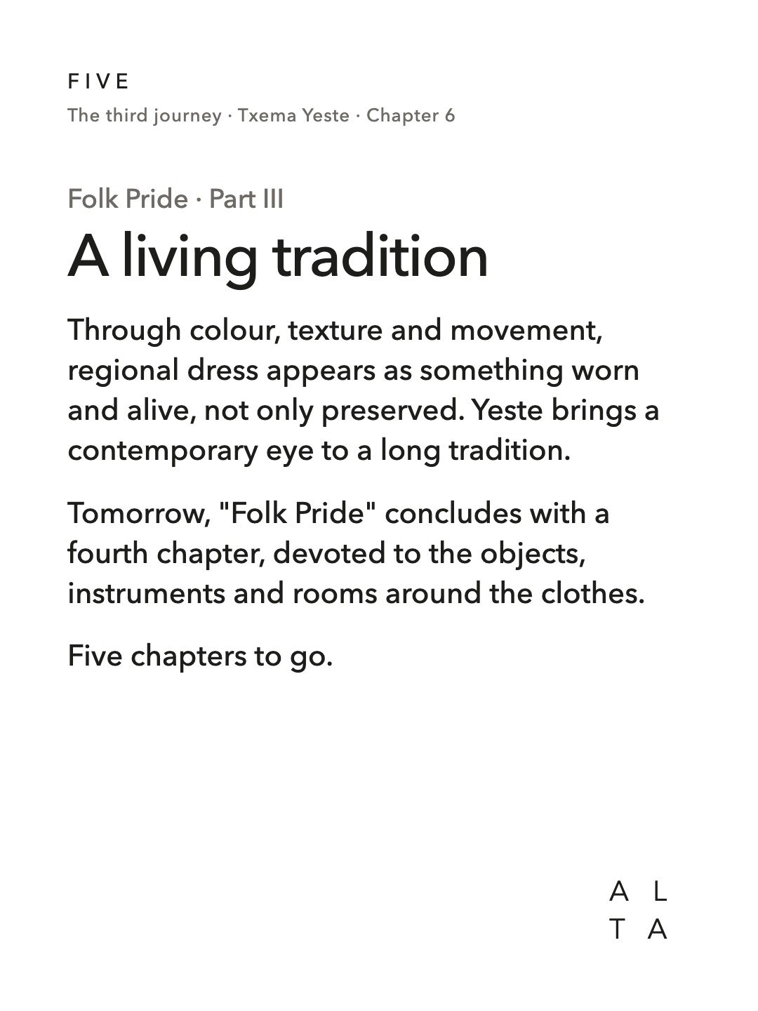 Five, Chapter 6 · Folk Pride, Part III (20/20)