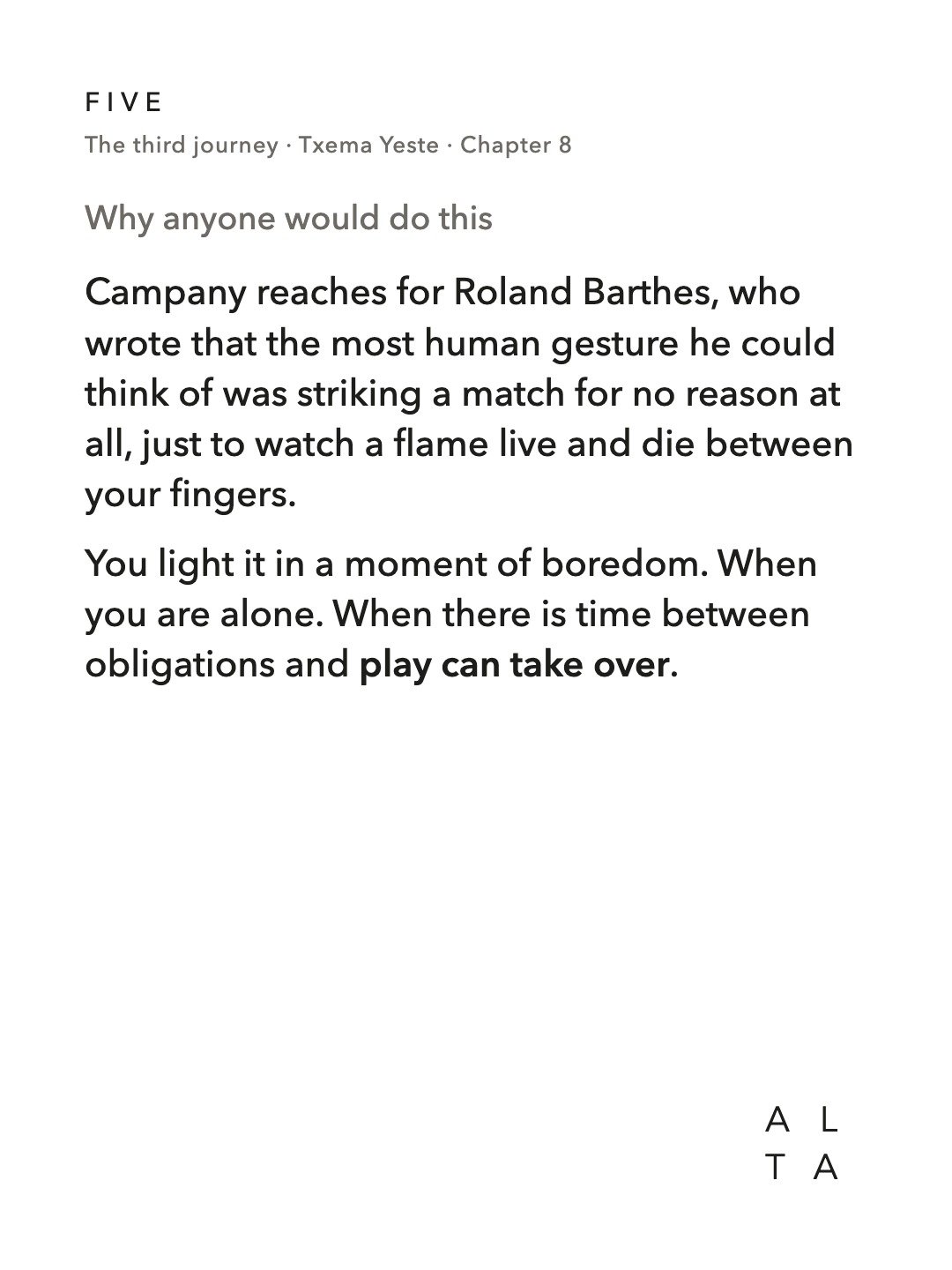 Five, Chapter 8 · Needles (10/20)