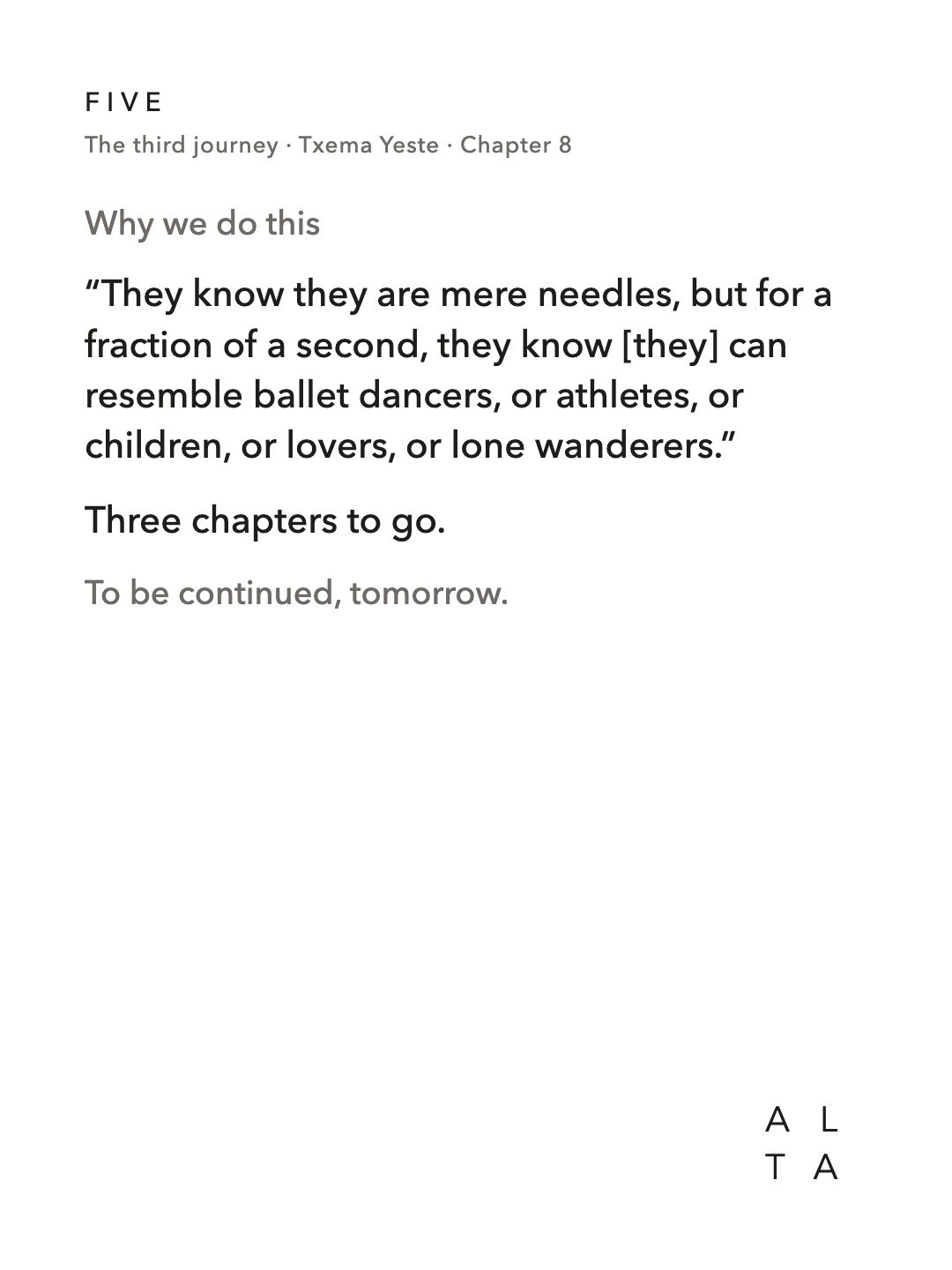 Five, Chapter 8 · Needles (20/20)