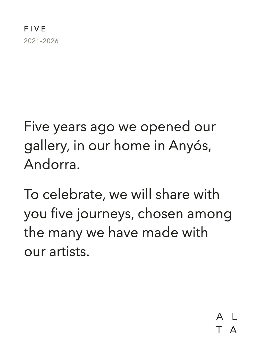Five, Five years, five journeys (2/6)