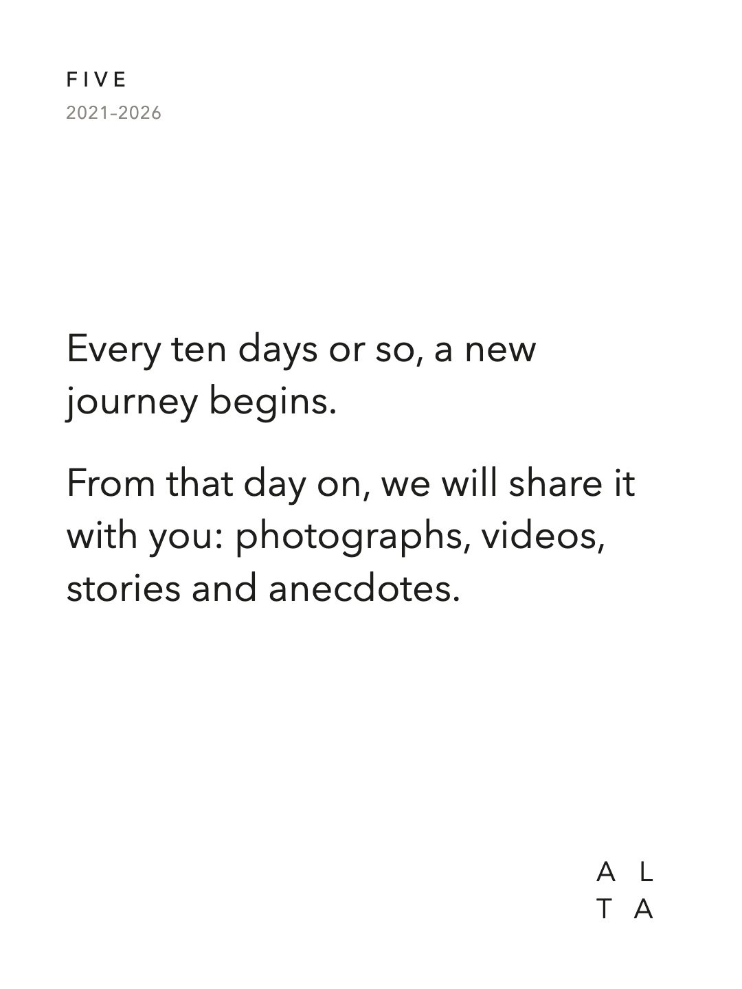 Five, Five years, five journeys (3/6)