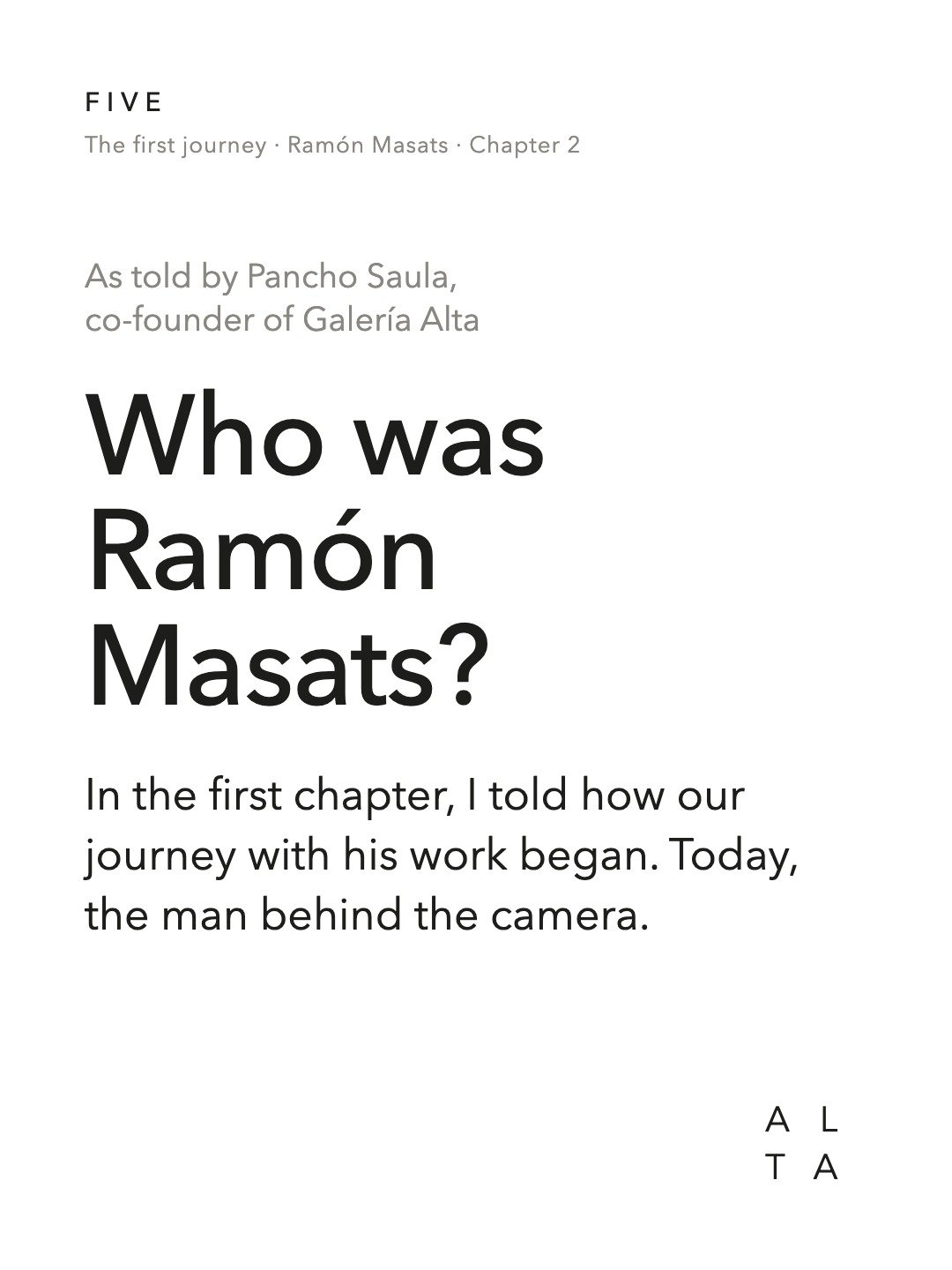 Five, Chapter 2 · Who was Ramón Masats (2/15)