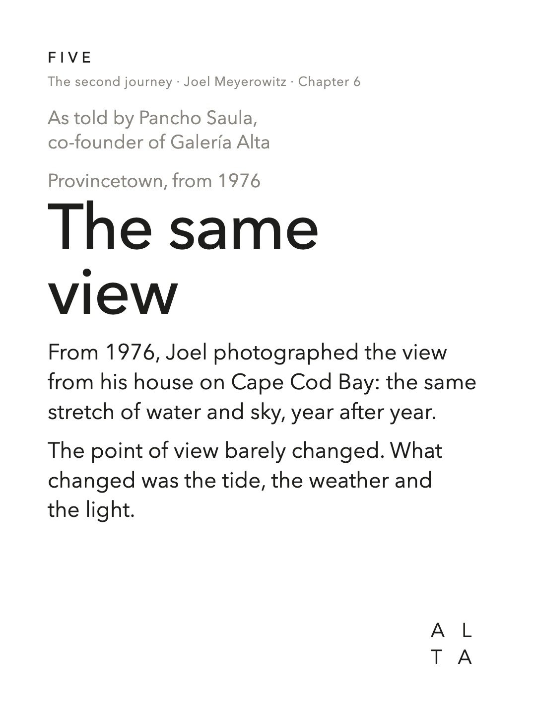 Five, Chapter 6 · The same view (2/20)