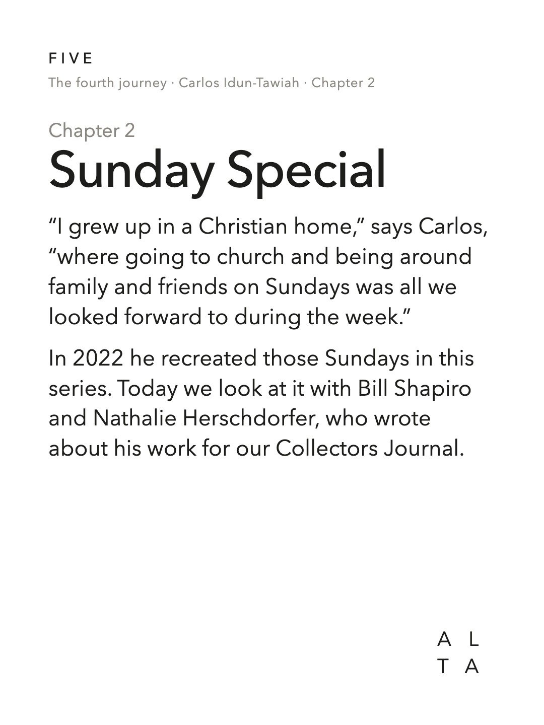 Five, Chapter 2 · Sunday Special (2/20)