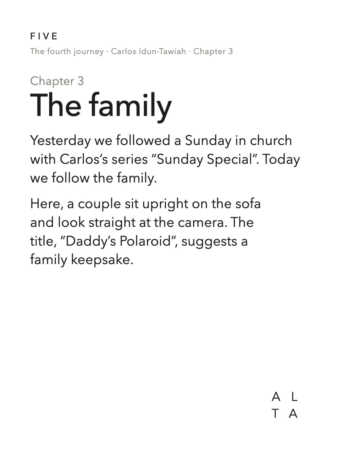 Five, Chapter 3 · Sunday Special, Part II (2/20)