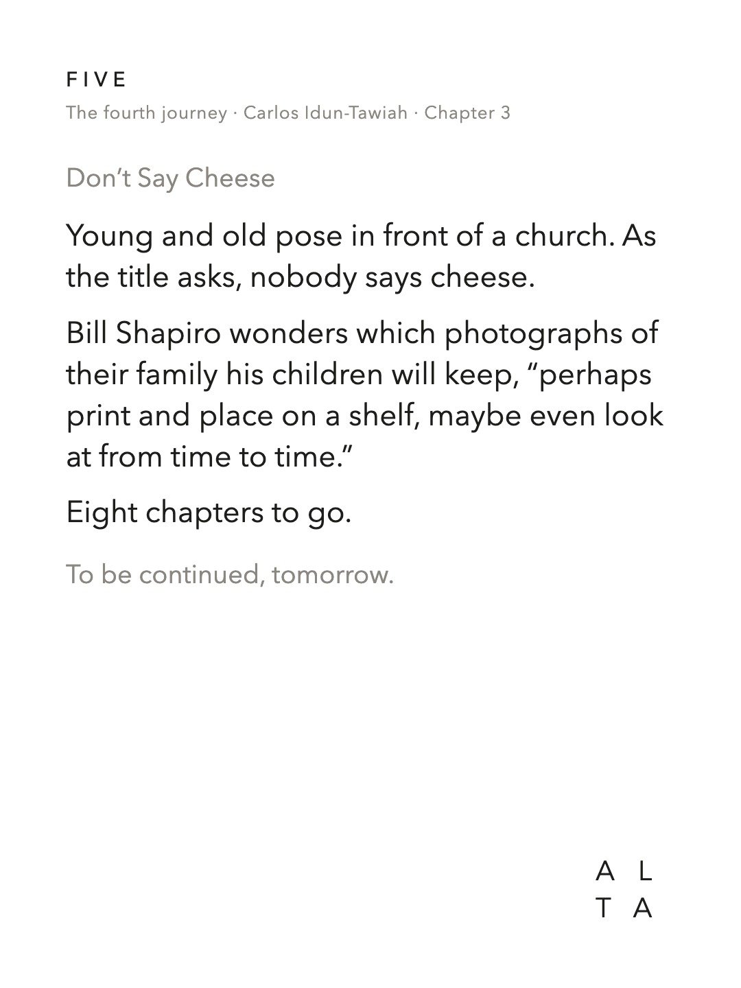 Five, Chapter 3 · Sunday Special, Part II (20/20)
