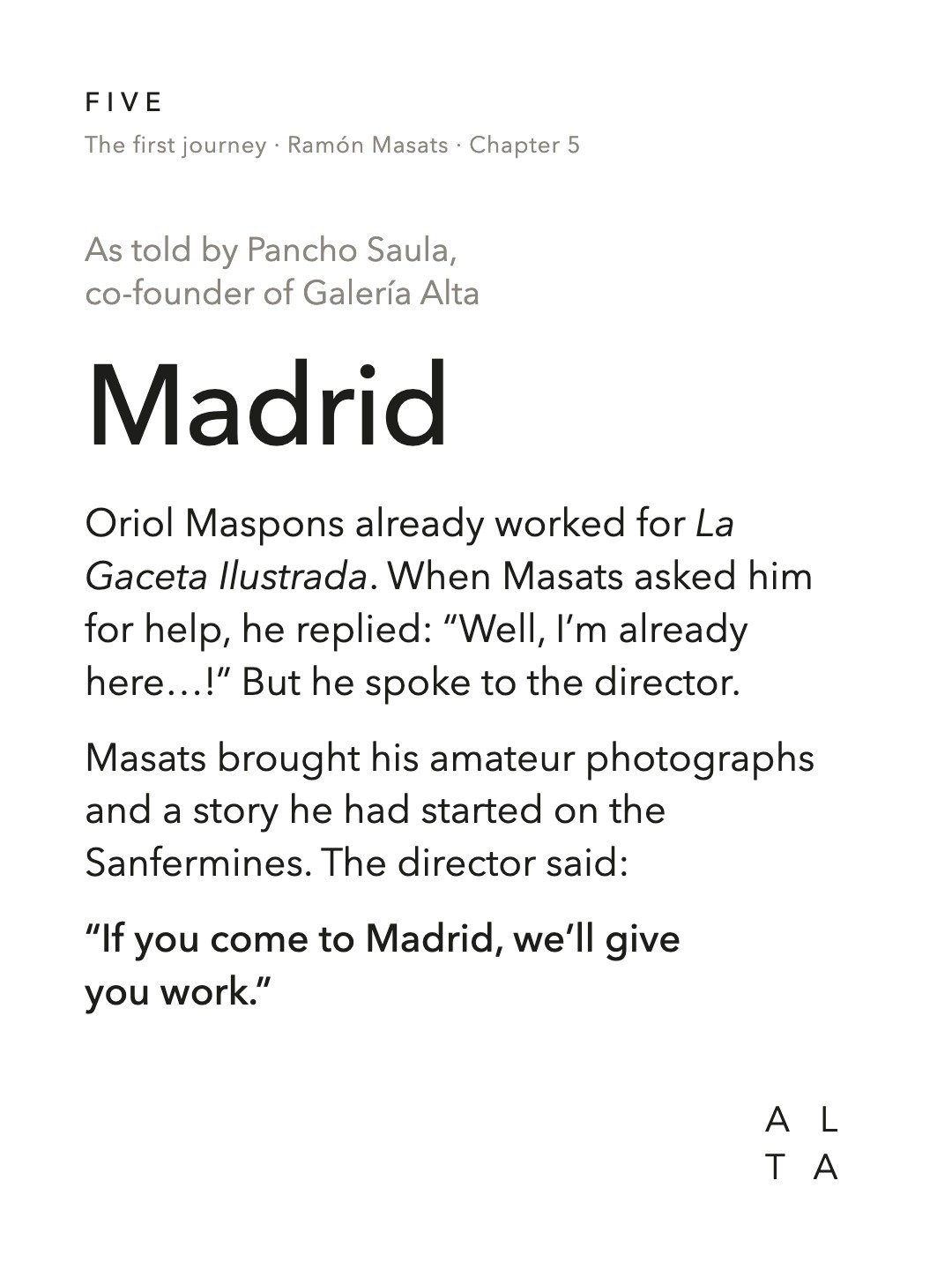 Five, Chapter 5 · Madrid (2/16)