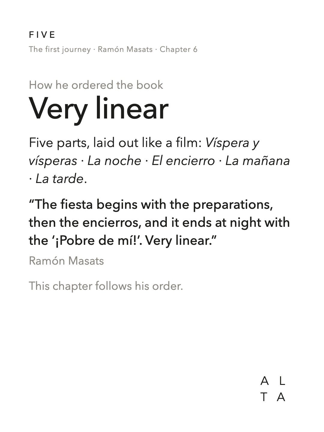 Five, Chapter 6 · Pamplona (10/20)