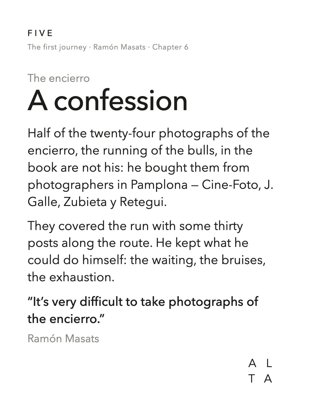 Five, Chapter 6 · Pamplona (14/20)