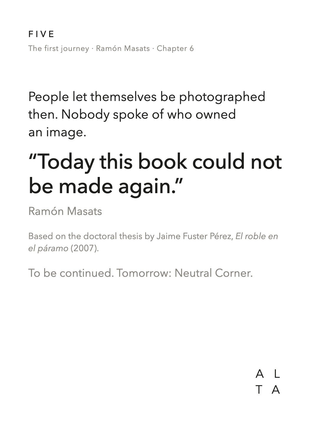 Five, Chapter 6 · Pamplona (20/20)