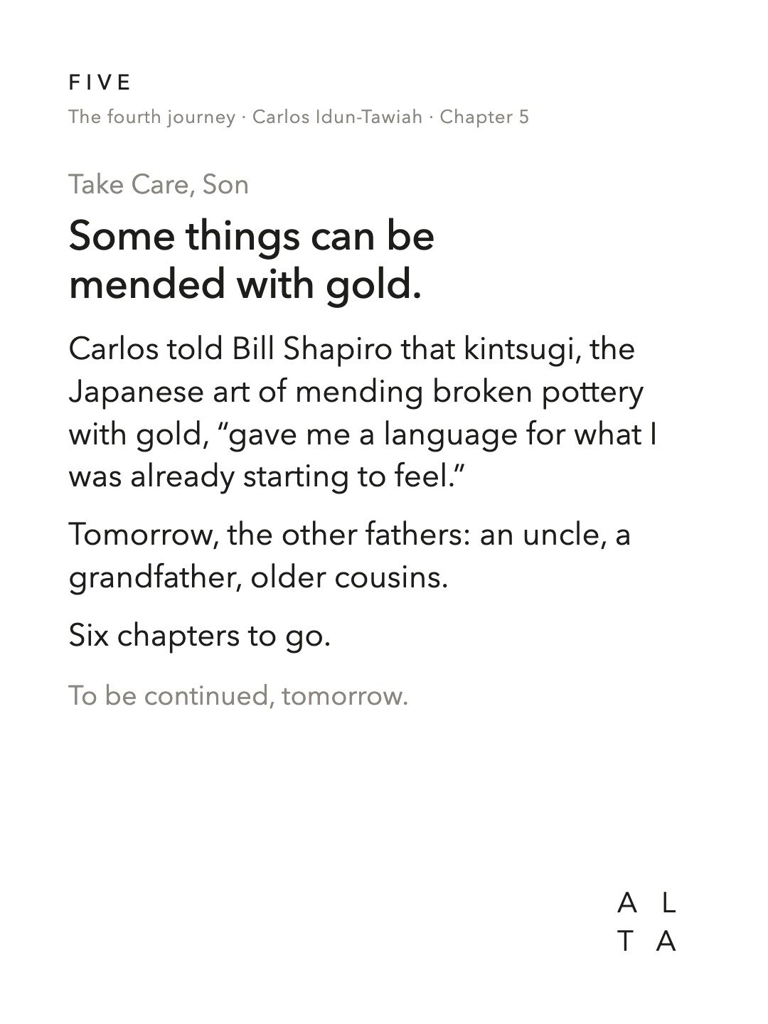 Five, Chapter 5 · Hero, Father, Friend (20/20)
