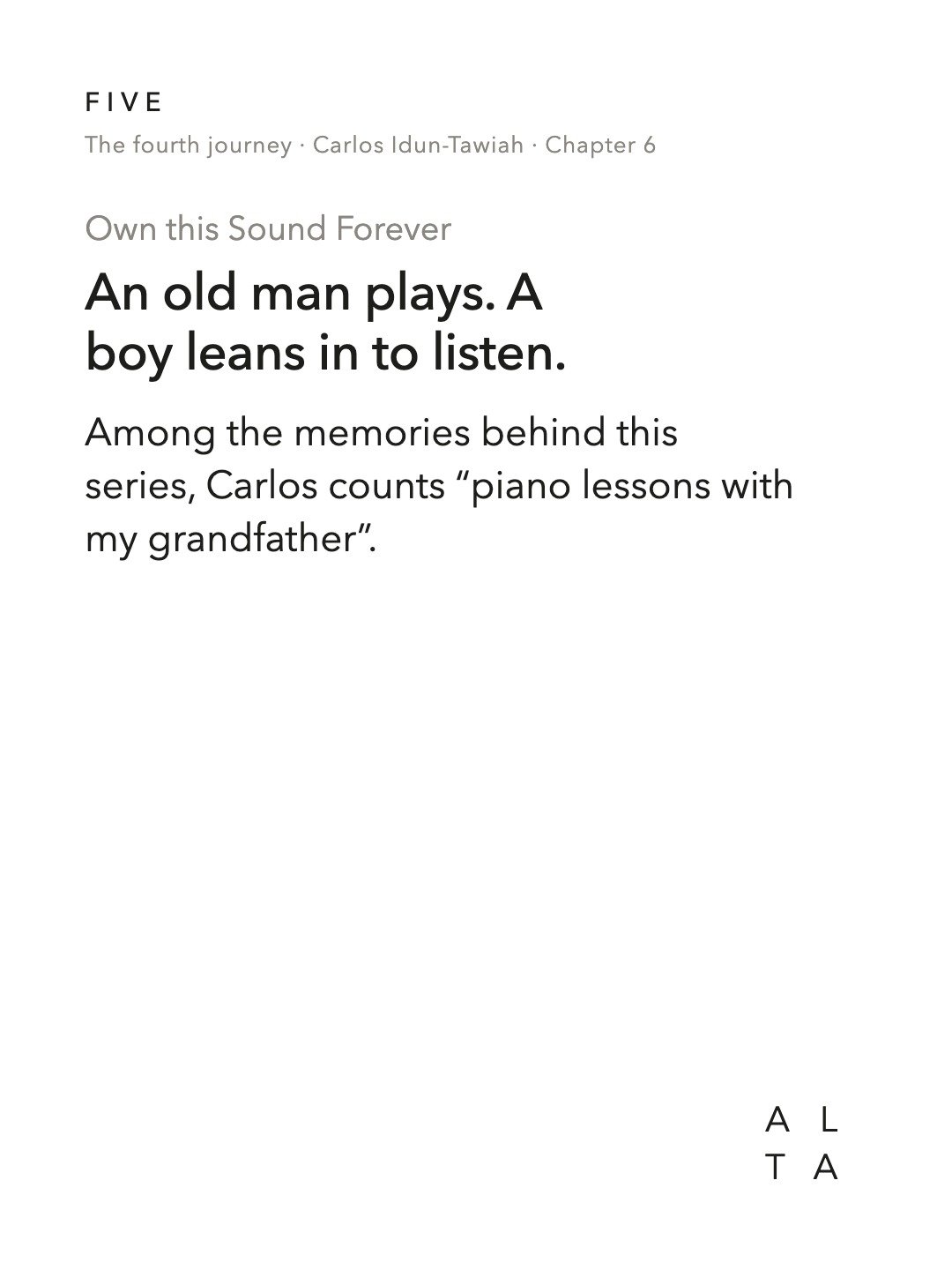 Five, Chapter 6 · Hero, Father, Friend, Part II (4/20)