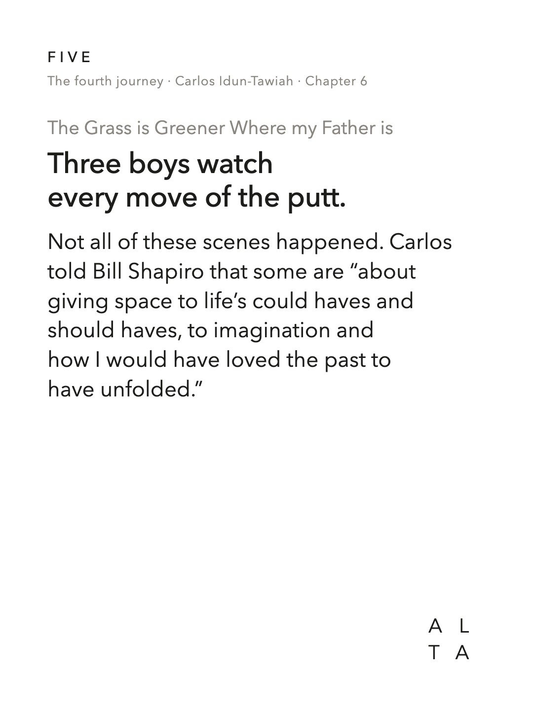 Five, Chapter 6 · Hero, Father, Friend, Part II (16/20)