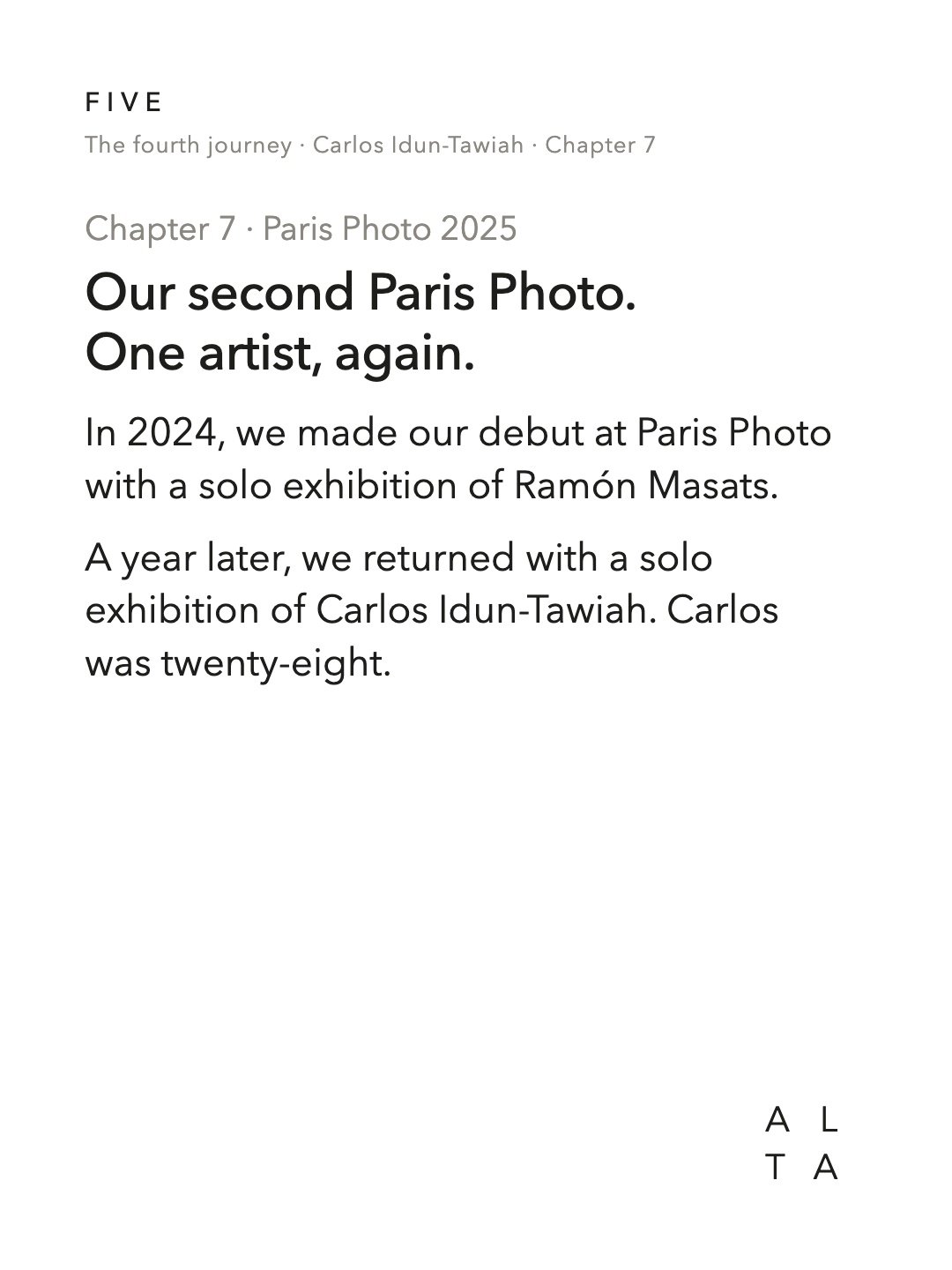 Five, Chapter 7 · Paris Photo 2025 (2/18)