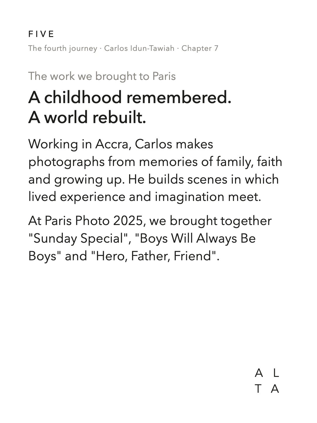 Five, Chapter 7 · Paris Photo 2025 (6/18)
