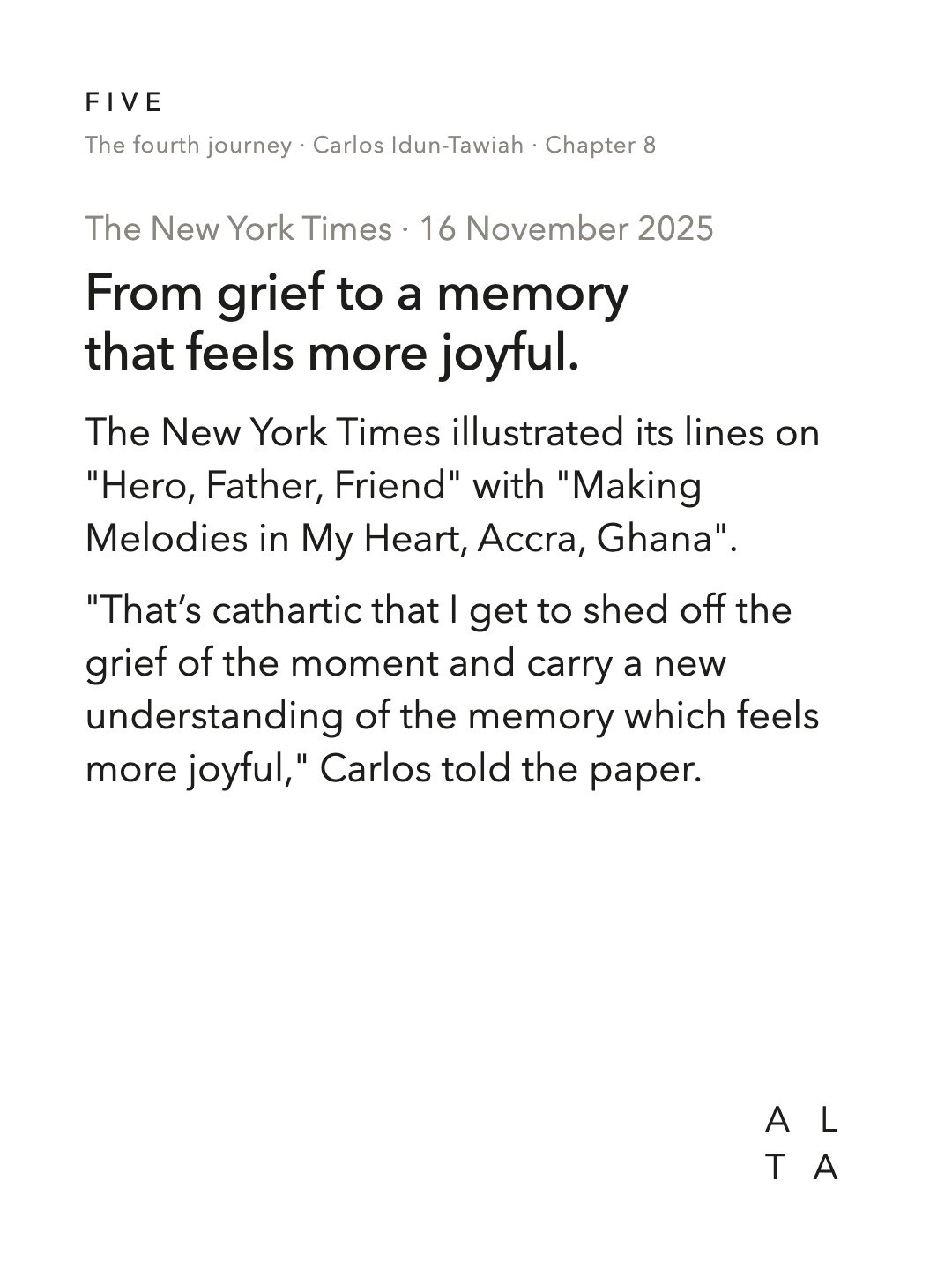 Five, Chapter 8 · The press and the book (12/20)