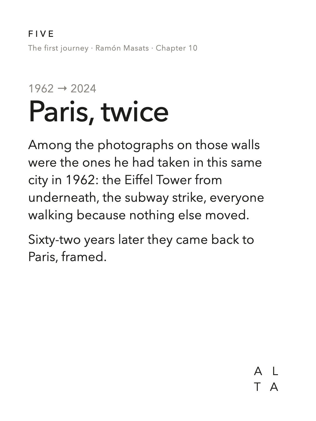 Five, Chapter 10 · Paris (10/19)