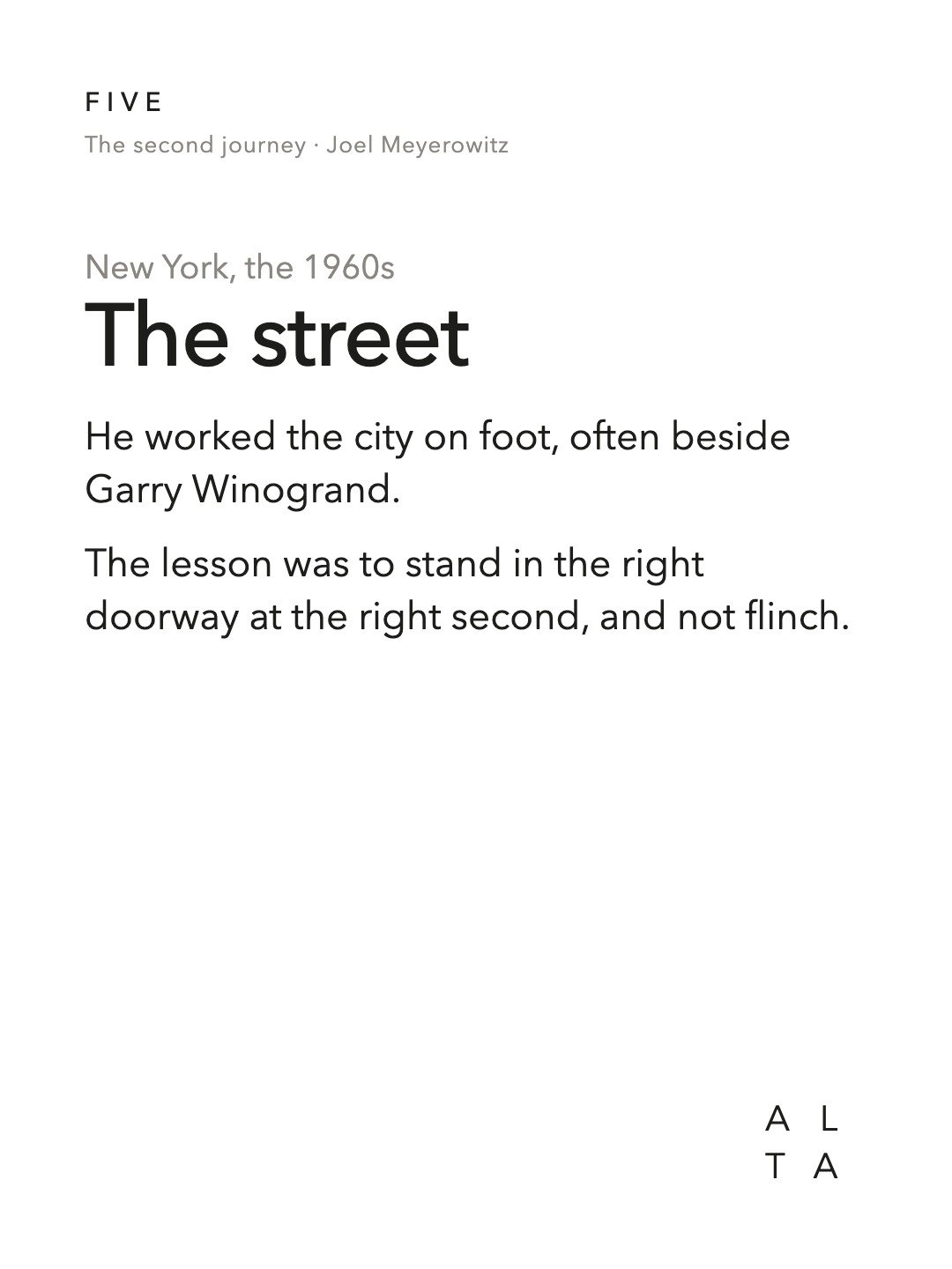Five, Chapter 1 · The street (6/20)