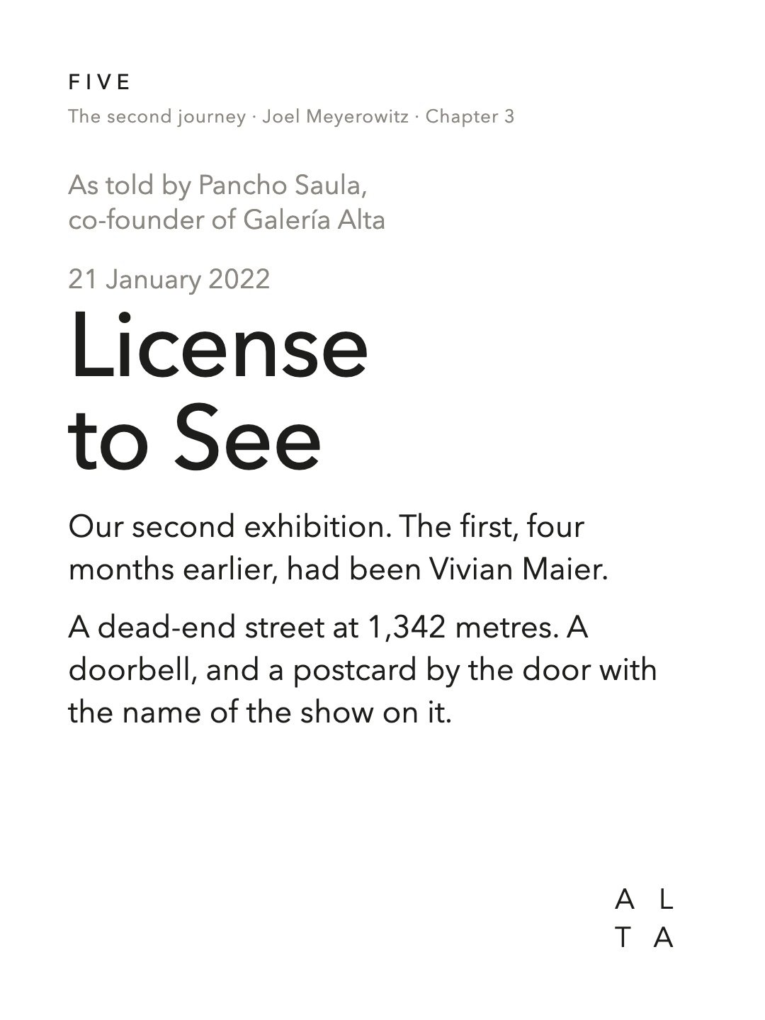 Five, Chapter 3 · License to See (2/20)