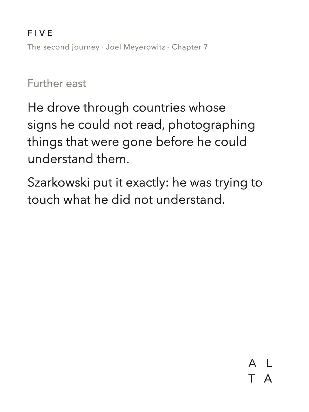 Five, Chapter 7 · My European Trip (13/20)
