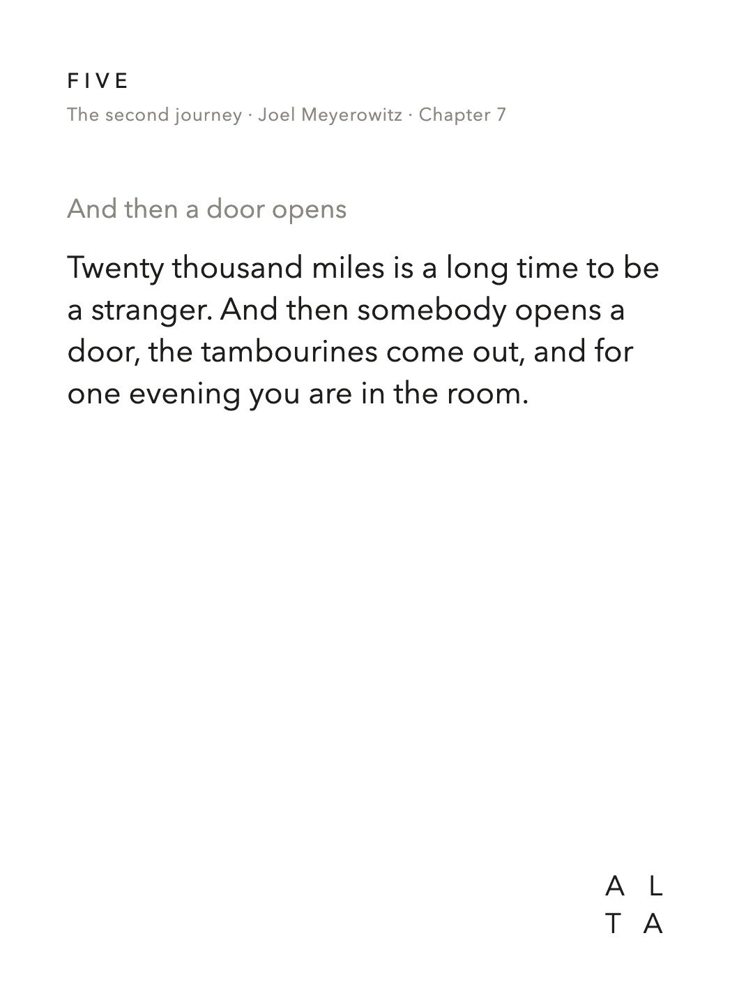 Five, Chapter 7 · My European Trip (15/20)