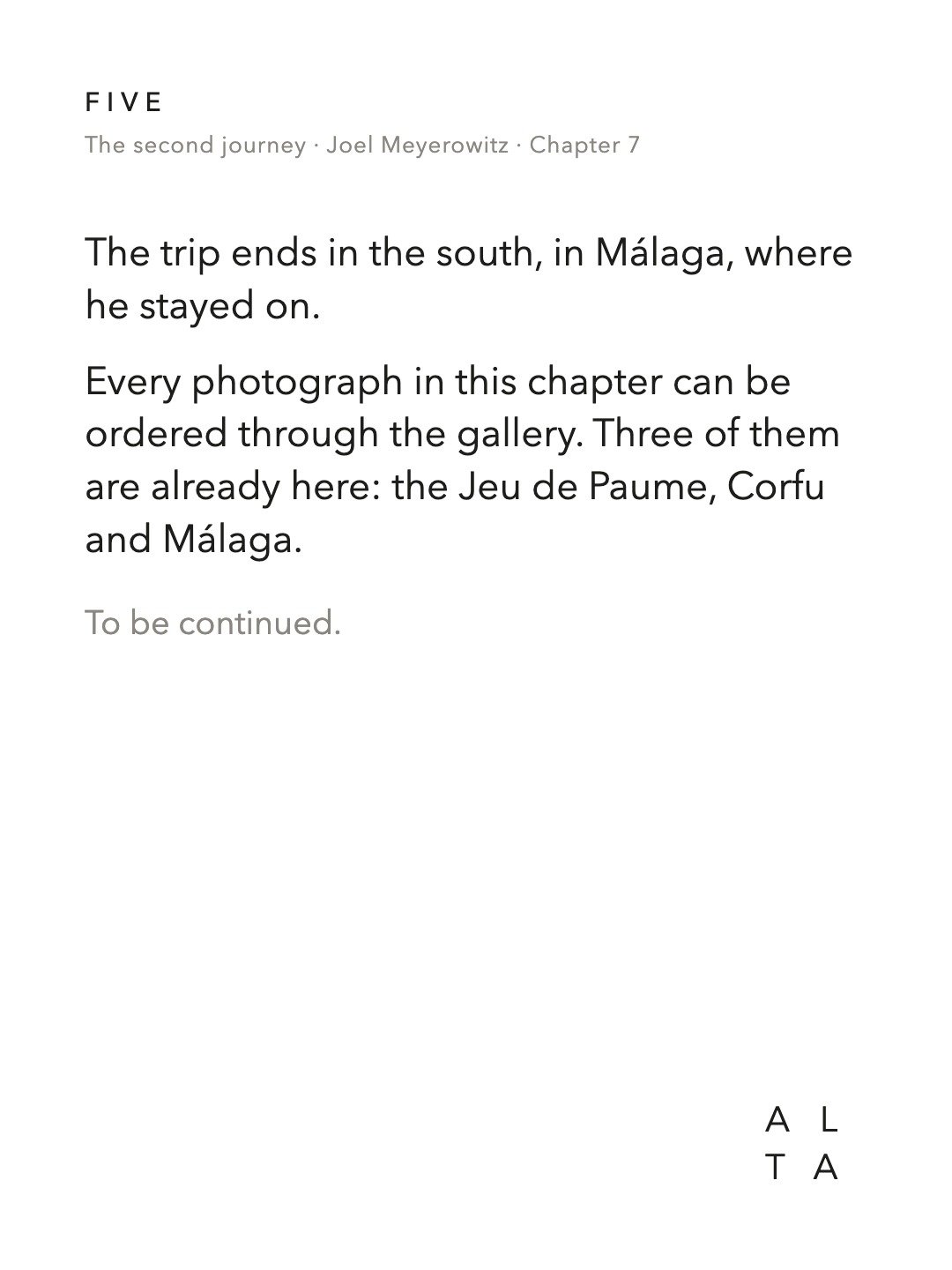 Five, Chapter 7 · My European Trip (20/20)