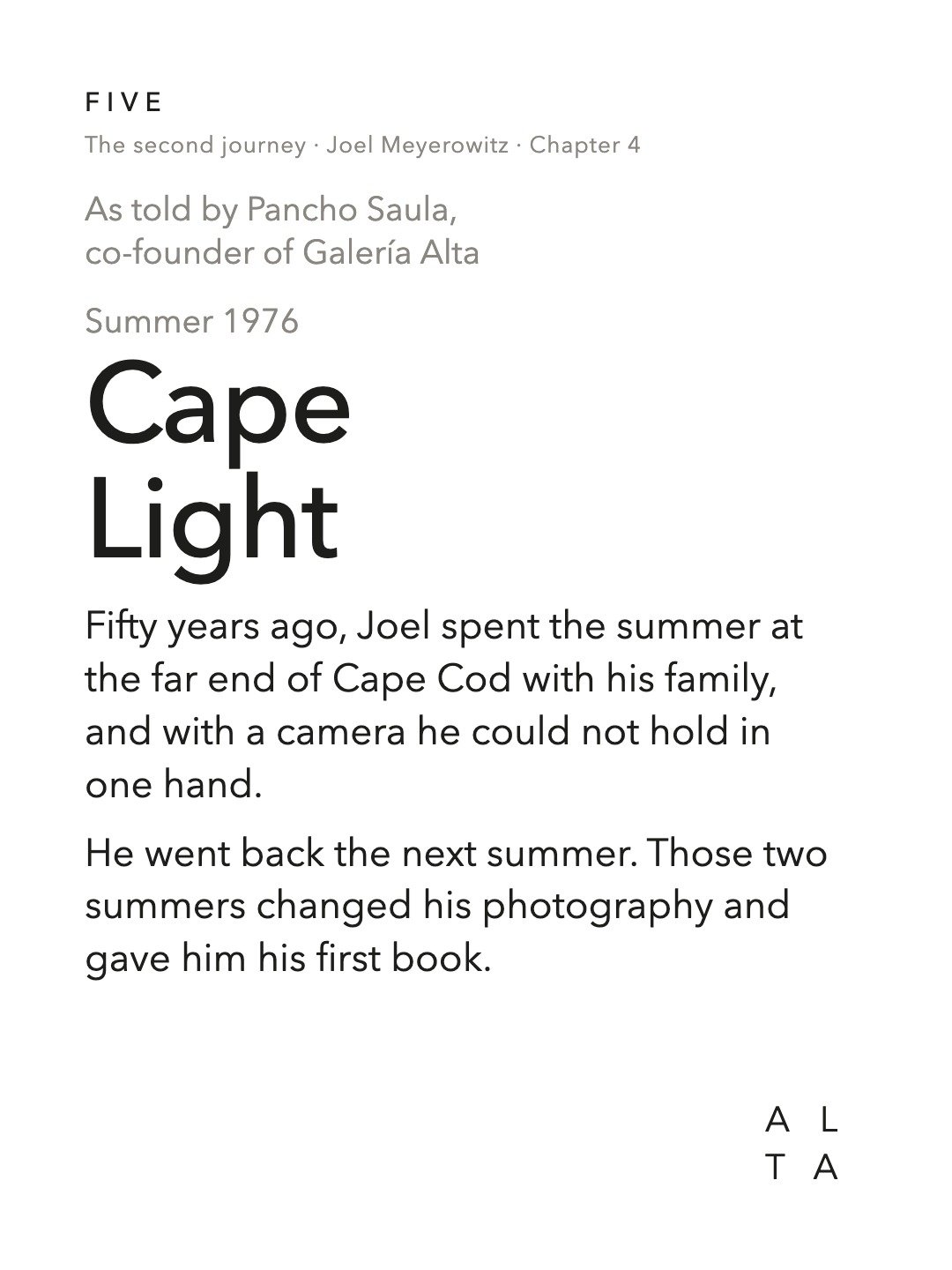 Five, Chapter 4 · Cape Light (2/20)