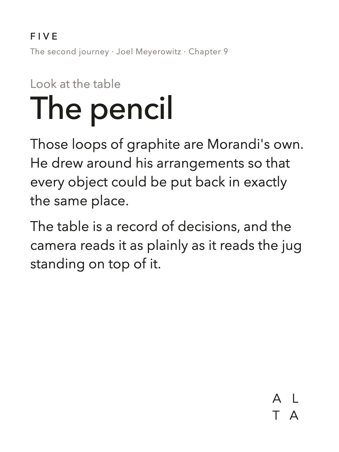 Five, Chapter 9 · Morandi's Objects (4/14)