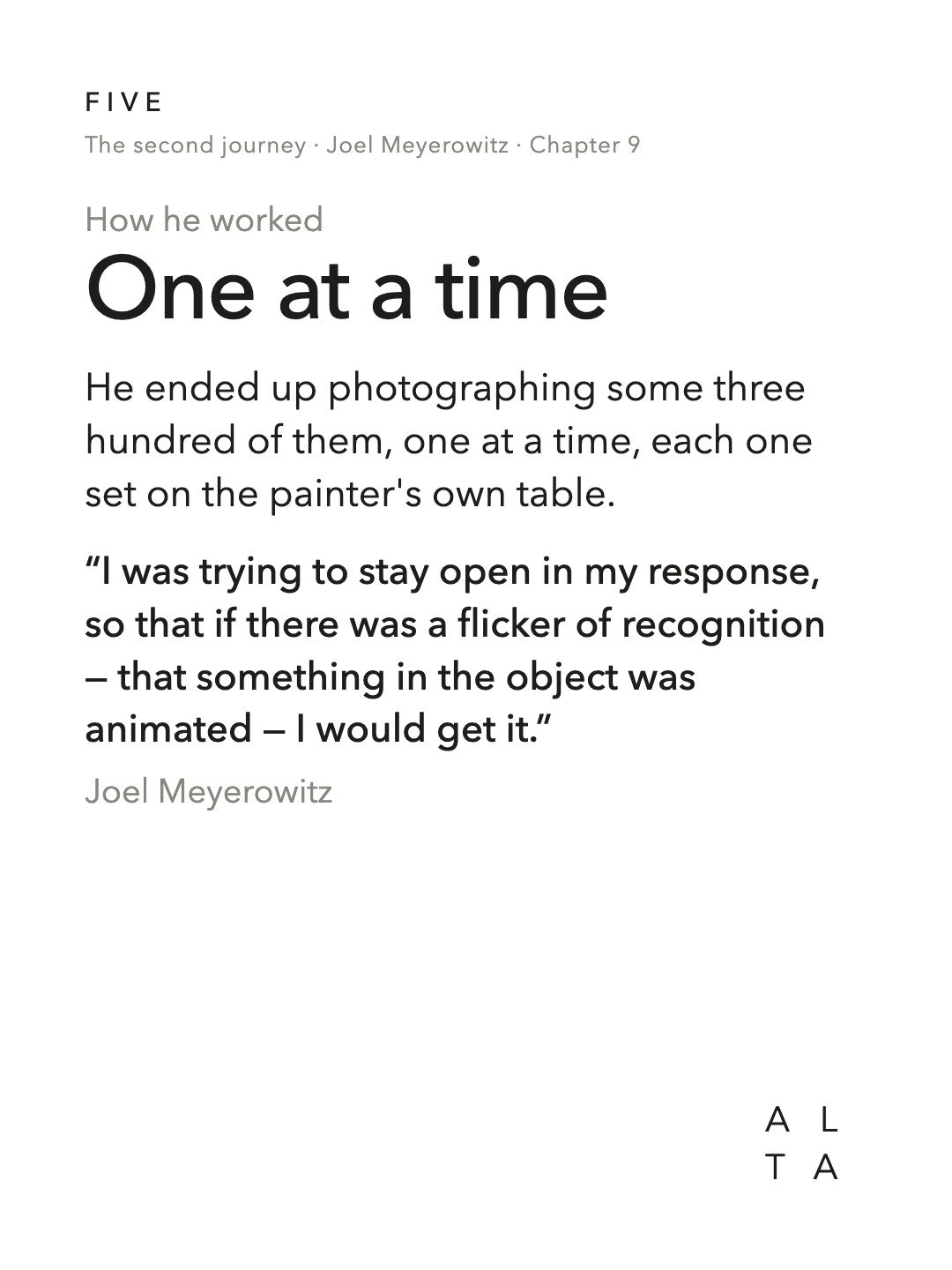 Five, Chapter 9 · Morandi's Objects (6/14)