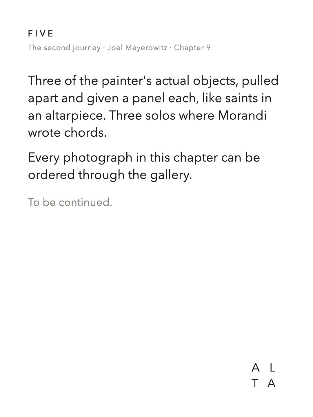 Five, Chapter 9 · Morandi's Objects (14/14)
