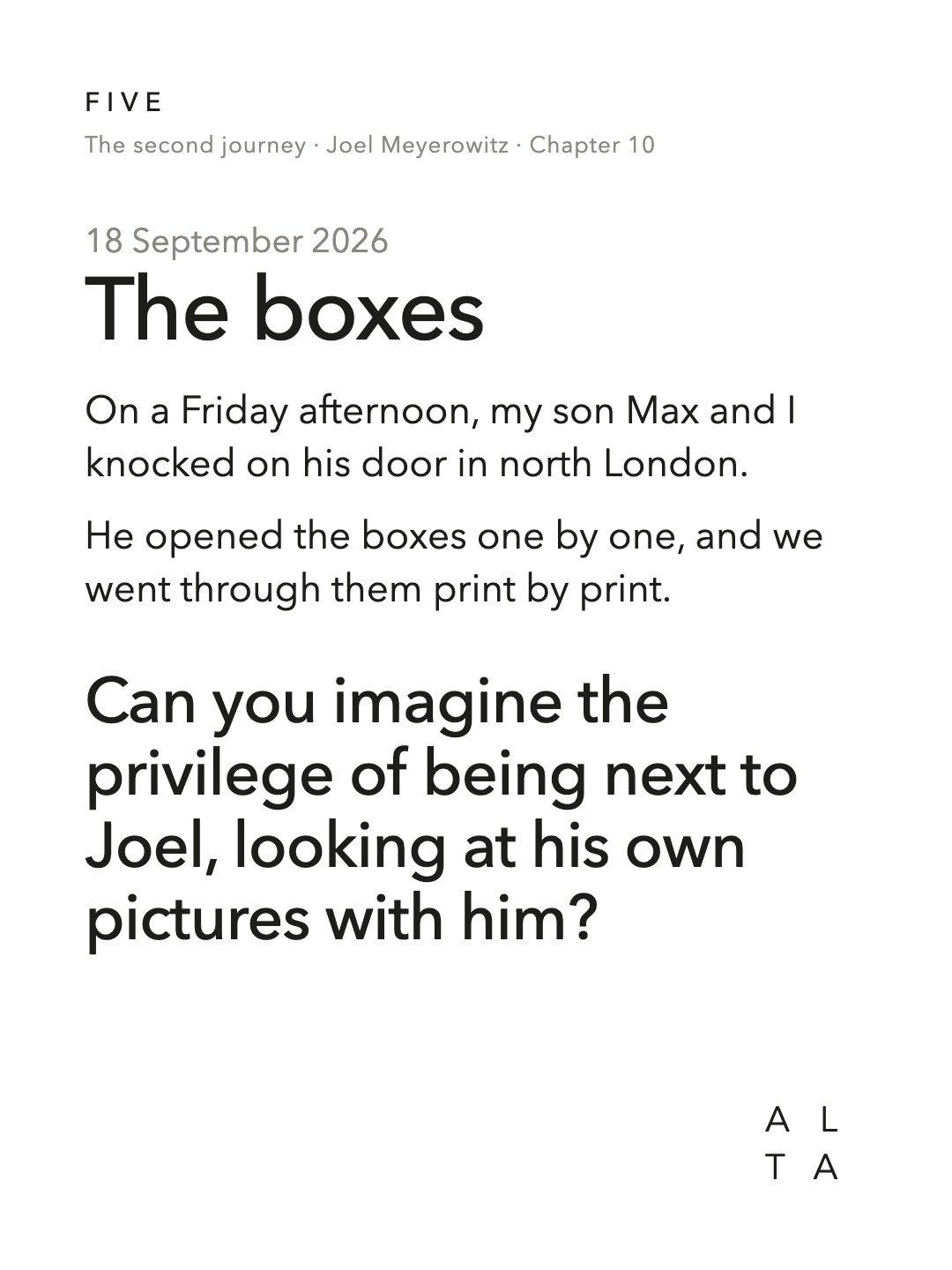 Five, Chapter 10 · London (4/9)