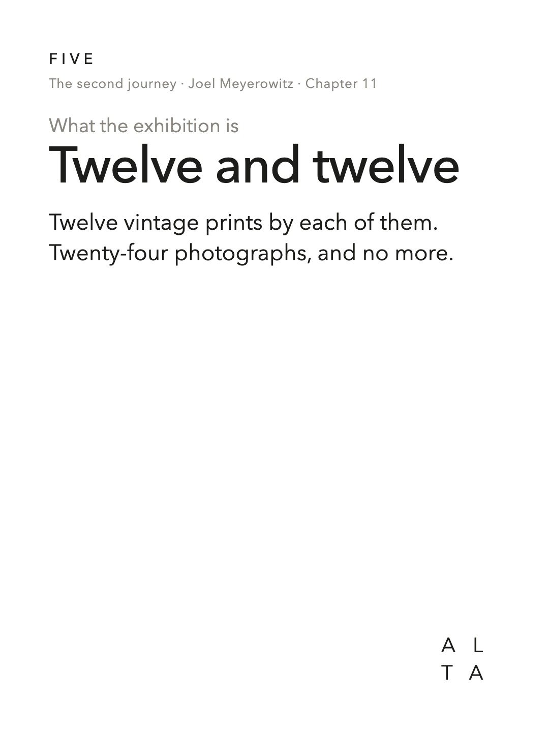 Five, Chapter 11 · Meyerowitz & Masats (6/8)