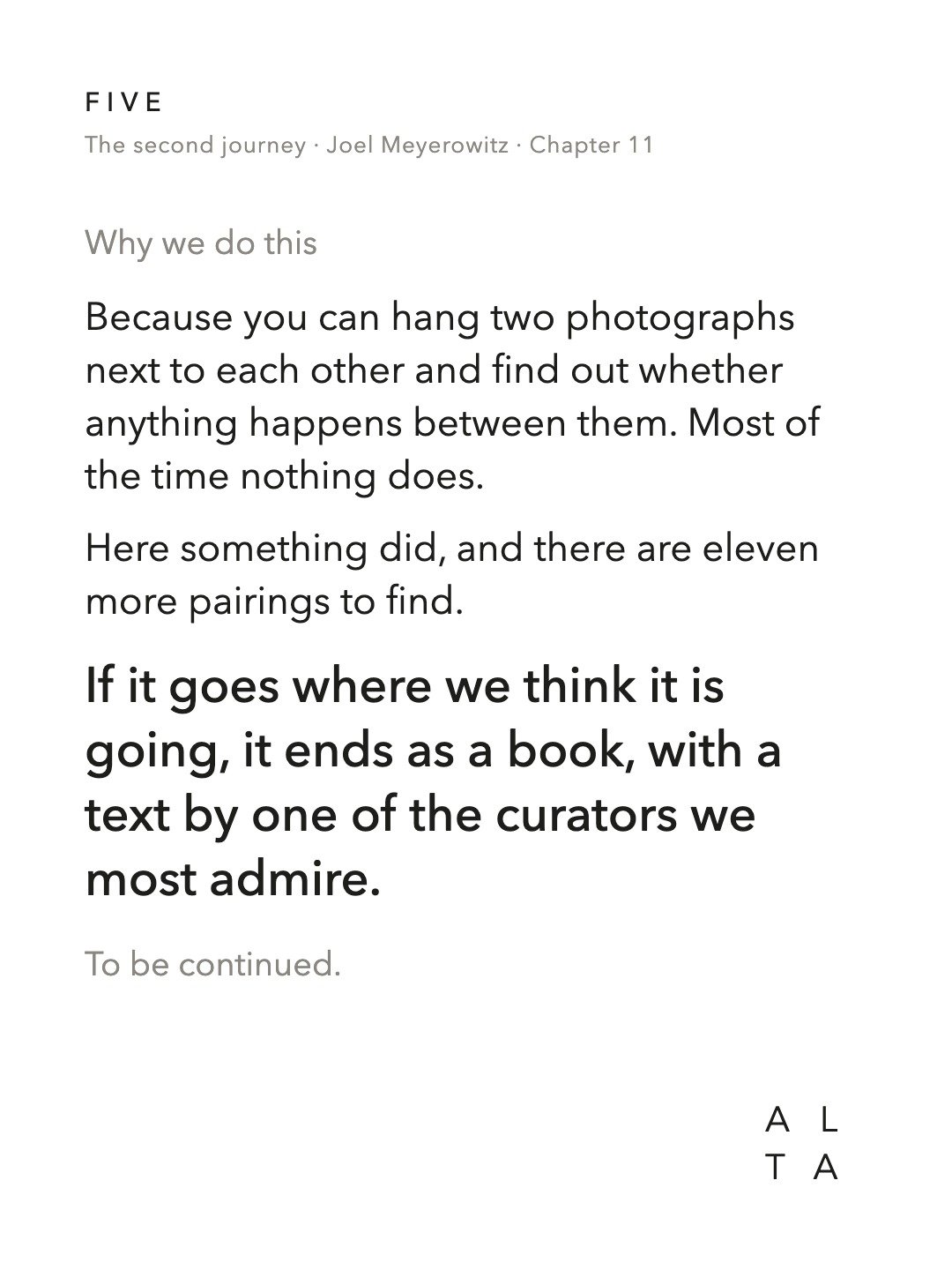 Five, Chapter 11 · Meyerowitz & Masats (8/8)