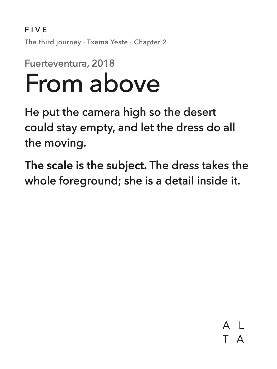Five, Chapter 2 · The hard part never shows (8/20)