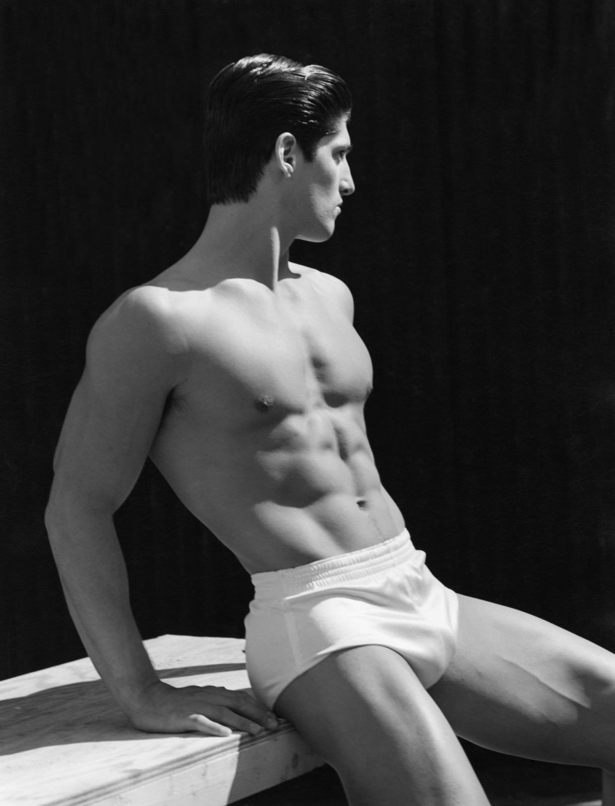 Bruce Weber, Tony Ward on the roof, NYC, 1985