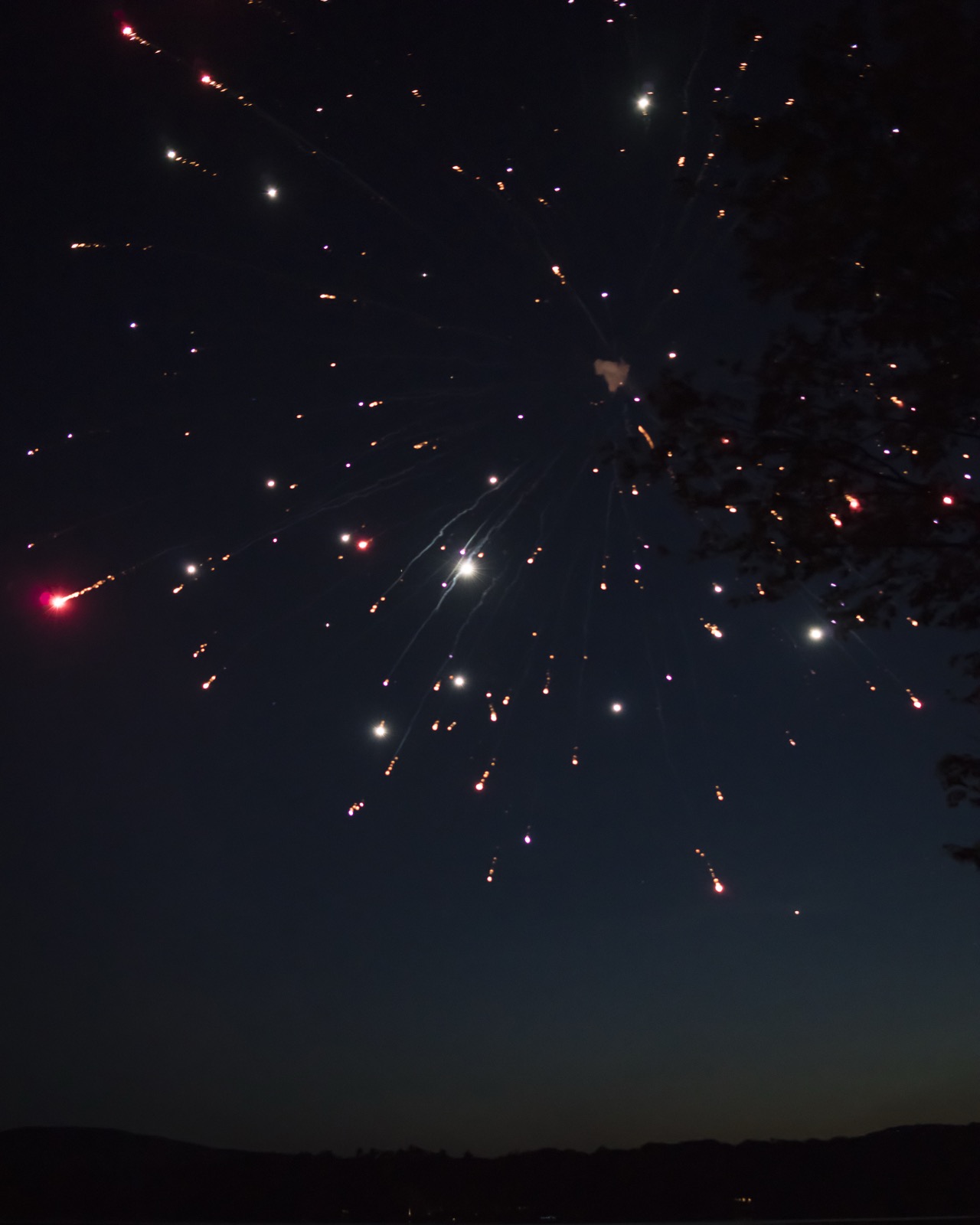 Cig Harvey, Fireworks Over Lake Megunticook, Camden, Maine, 2018