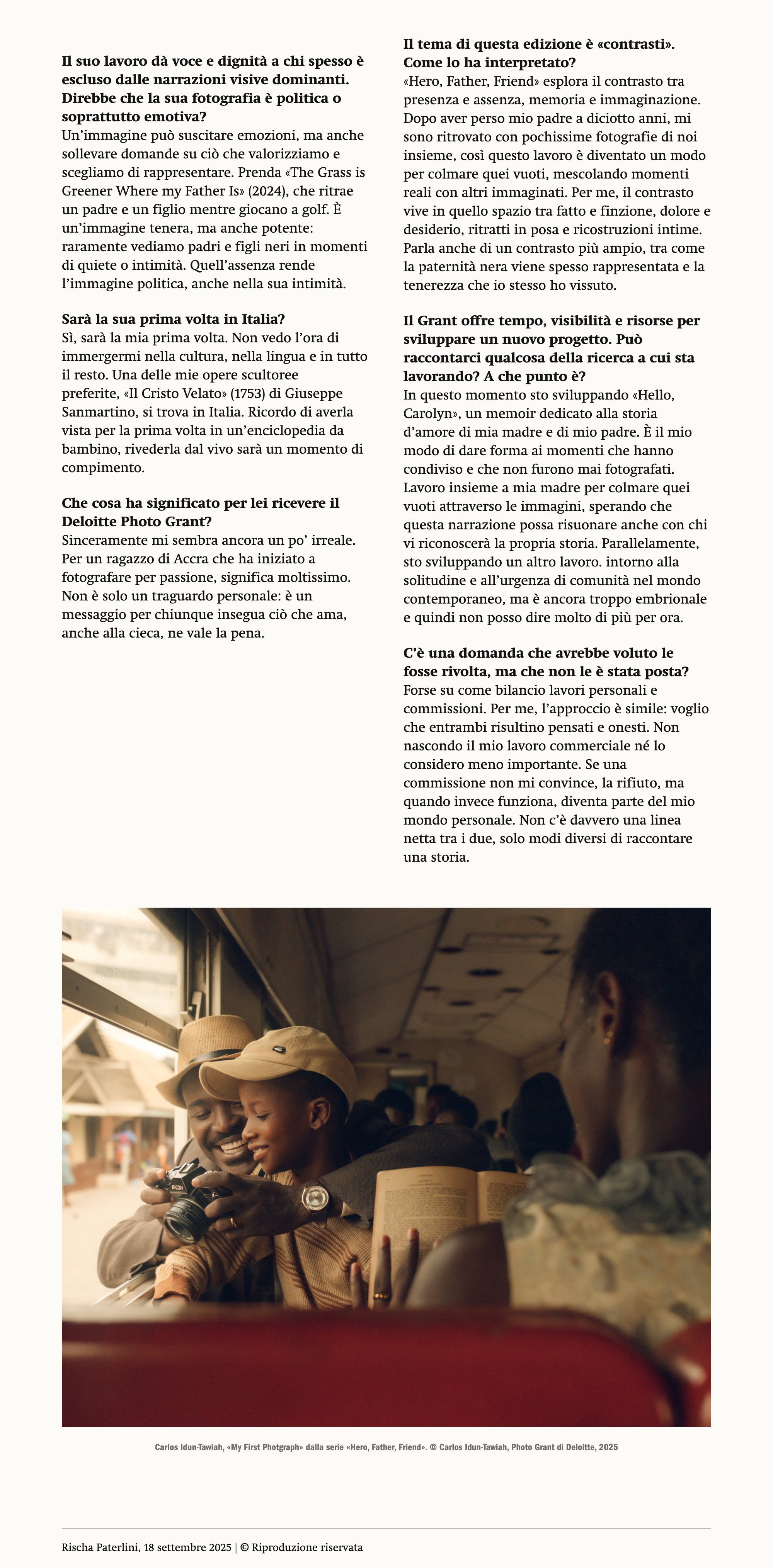 Carlos Idun-Tawiah Wins Deloitte Photo Grant 2025