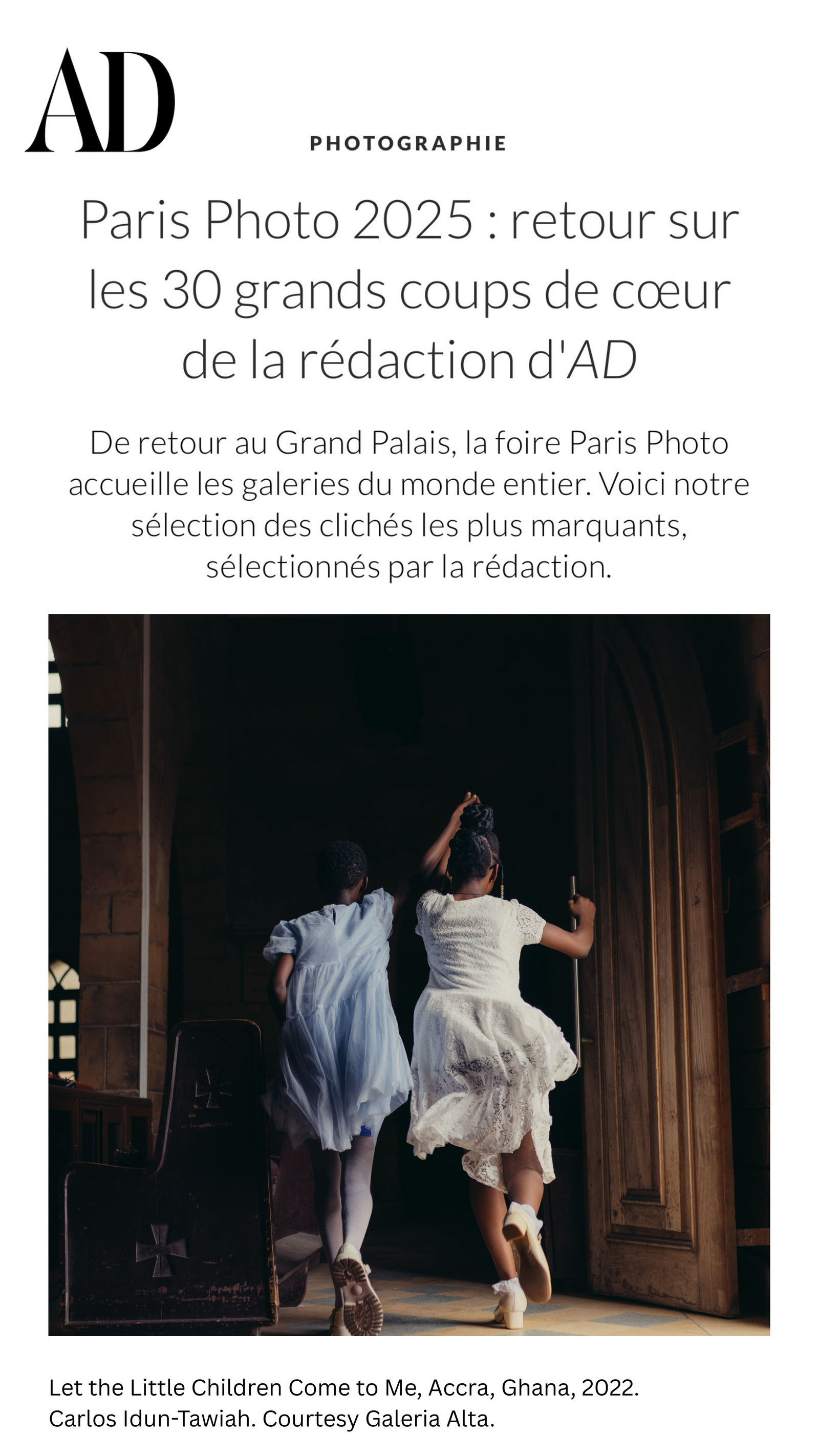 Paris Photo 2025 : retour sur les 30 grands coups de cœur de la rédaction d'AD