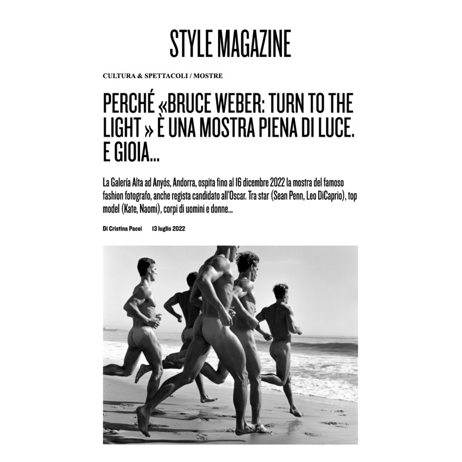 Bruce Weber : Turn to the Light Ad Andorra