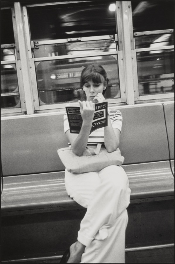 Louis Faurer, Untitled, New York City, (woman reading on subway), 1973