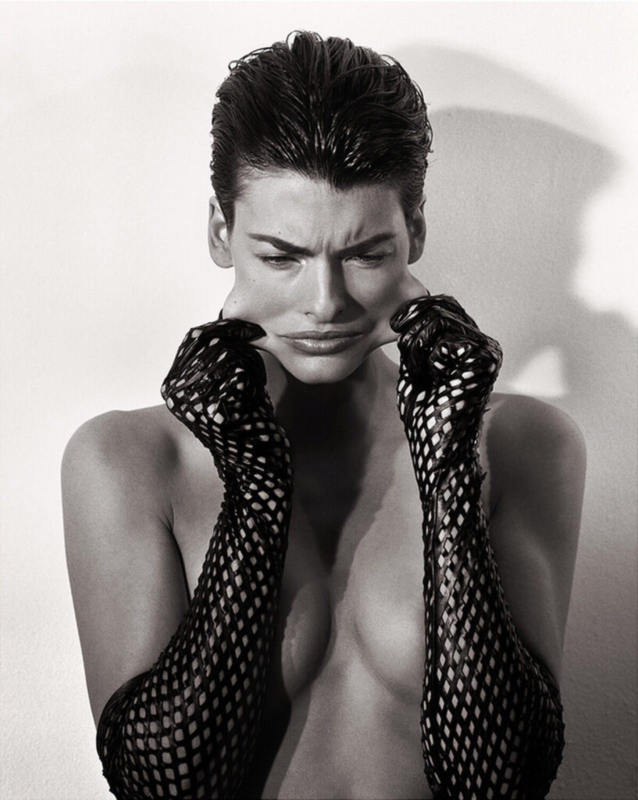 Steven Meisel, Pulling Face, Linda Evangelista, 1989