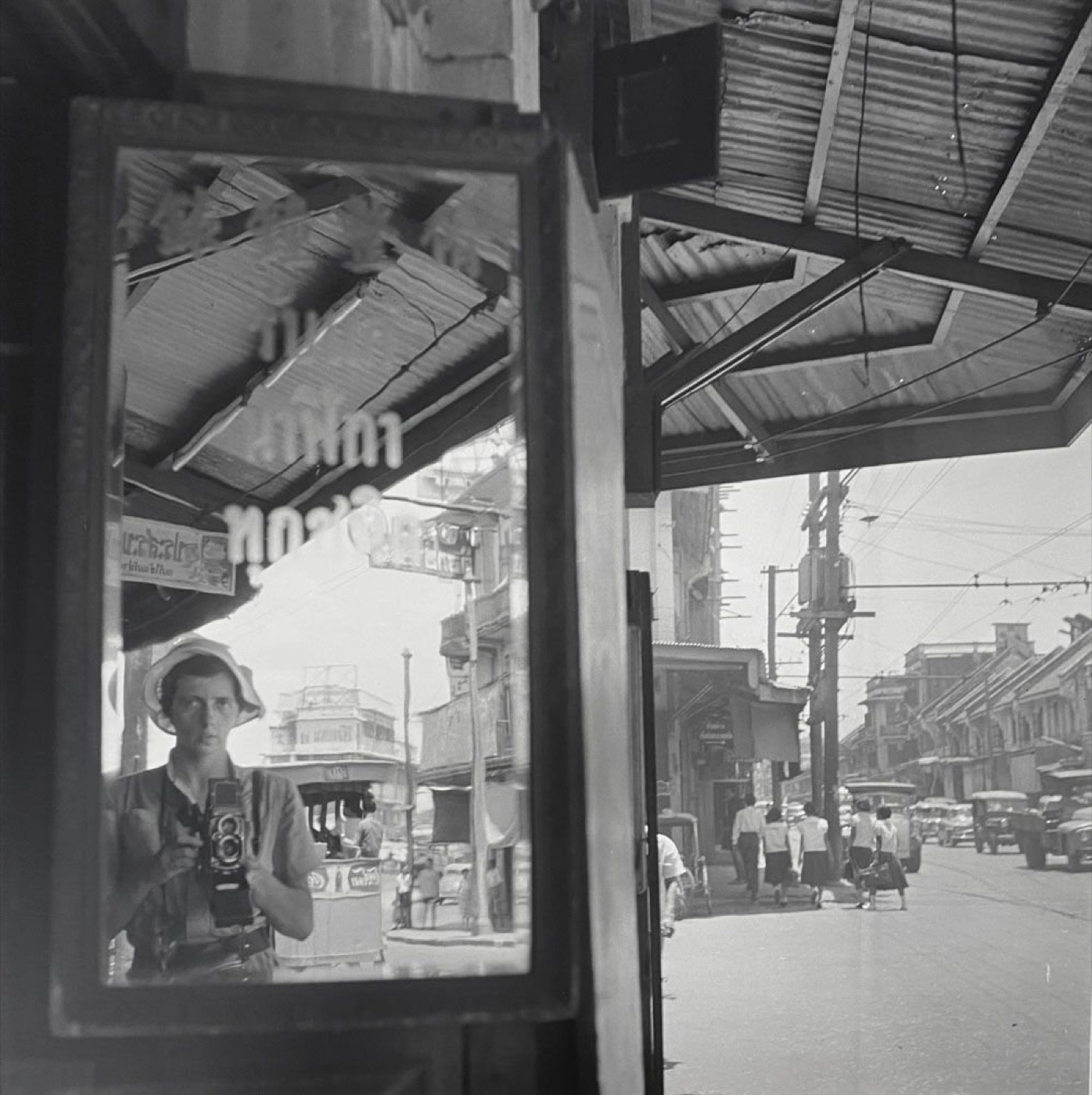 Vivian Maier, Self-portrait, trip overseas, 1959