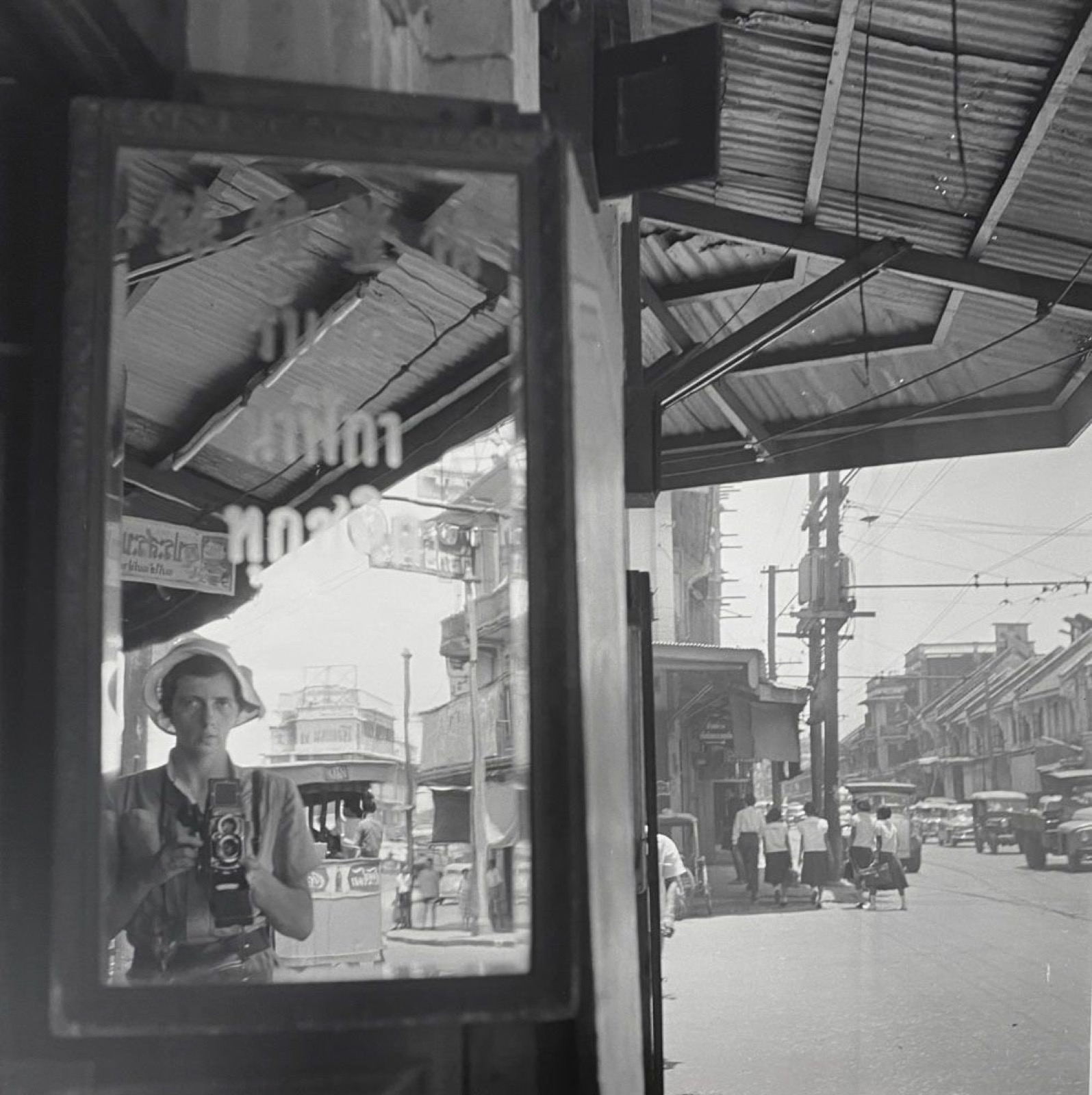 Vivian Maier, Self-portrait, trip overseas, 1959